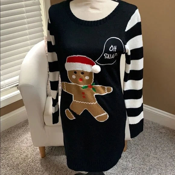 white christmas dresses Women's Gingerbread Sweater Dress main image 0